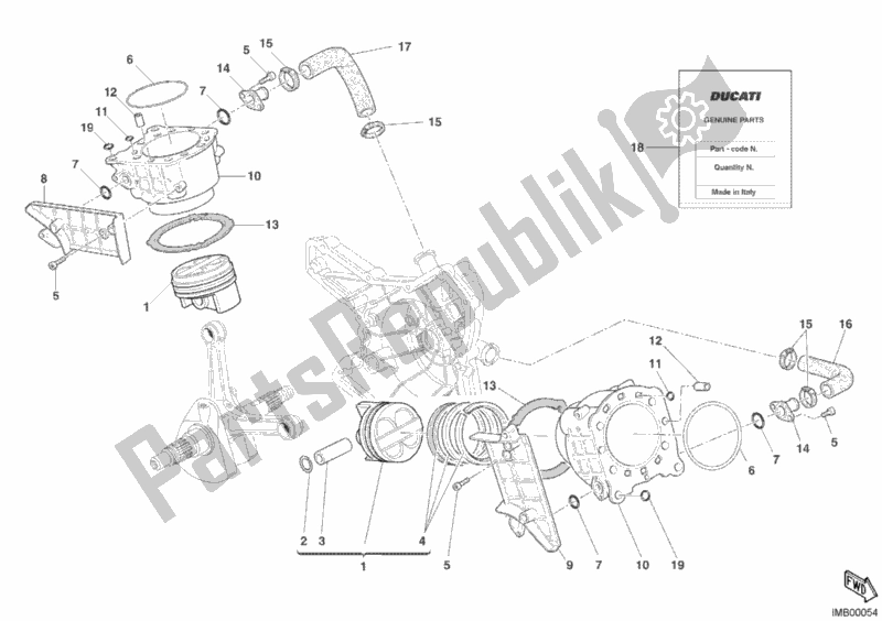 Toutes les pièces pour le Cylindre - Piston du Ducati Superbike 999 R 2004